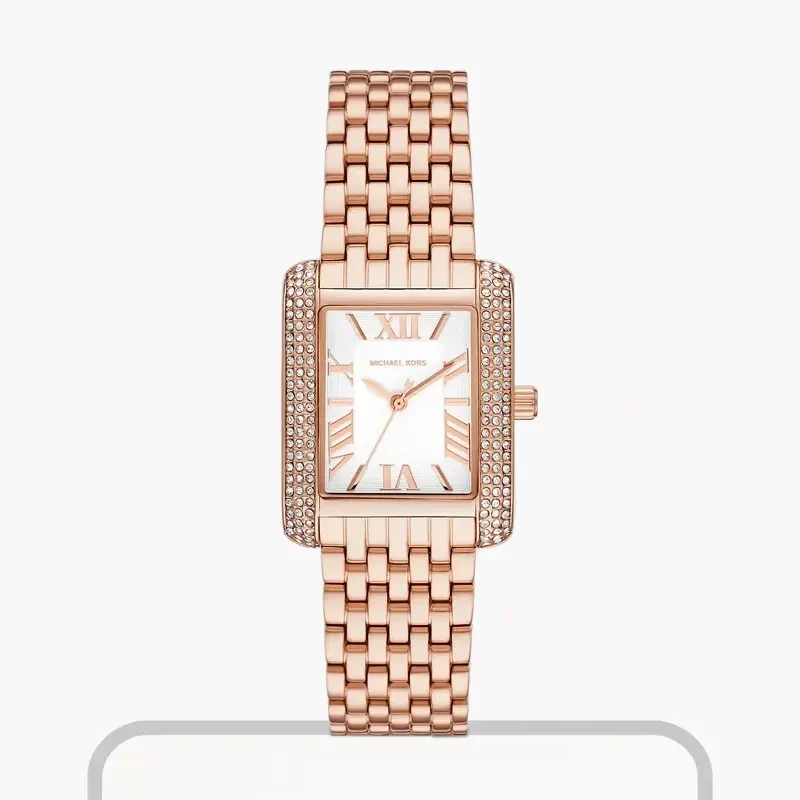 Michael Kors Petite Emery Pavé Rose Gold-Tone Ladies Watch- MK4743